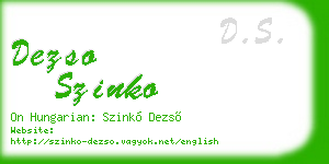 dezso szinko business card